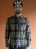 Flanela Xadrez Preto+Marrom